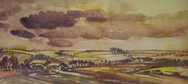 Mels J.W.A.A.M.  | Landscape, watercolour on paper 13.0 x 21.5 cm, signed l.l. and dated '44