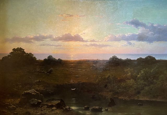 Hanedoes L.  | Sunset near Le Havre, oil on canvas 110.0 x 165.0 cm, signed l.l.