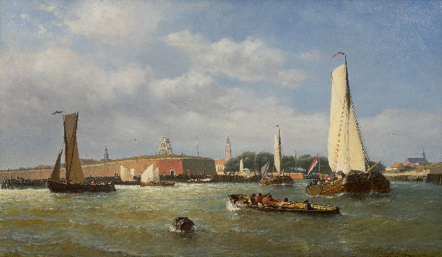 Paul Jean Clays | Segelwettbewerb vor Vlissingen, oil on canvas, 60.1 x 100.0 cm, signed l.r. and dated 1860