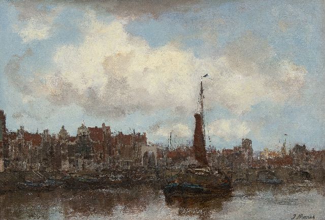 Jacob Maris | View of  town (Amsterdam), oil on canvas, 31.3 x 44.9 cm, signed l.r.