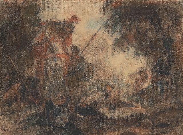 Jurres J.H.  | After the battle, pastel on paper 54.2 x 73.2 cm, signed l.l.