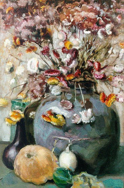 Brender à Brandis G.A.  | Dried flowers, oil on canvas 75.0 x 50.2 cm, signed l.r.