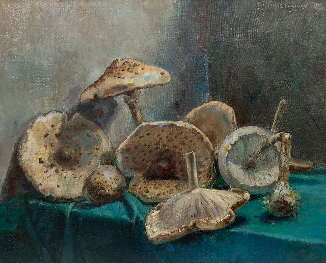 Dingemans W.J.  | Still life with mushrooms, oil on canvas 40.3 x 50.2 cm, signed u.r. and dated 1932, without frame