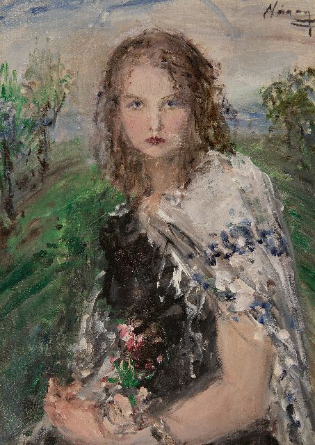 Naray A.  | Portrait of a girl, oil on canvas 70.2 x 49.6 cm, signed u.r. and without frame