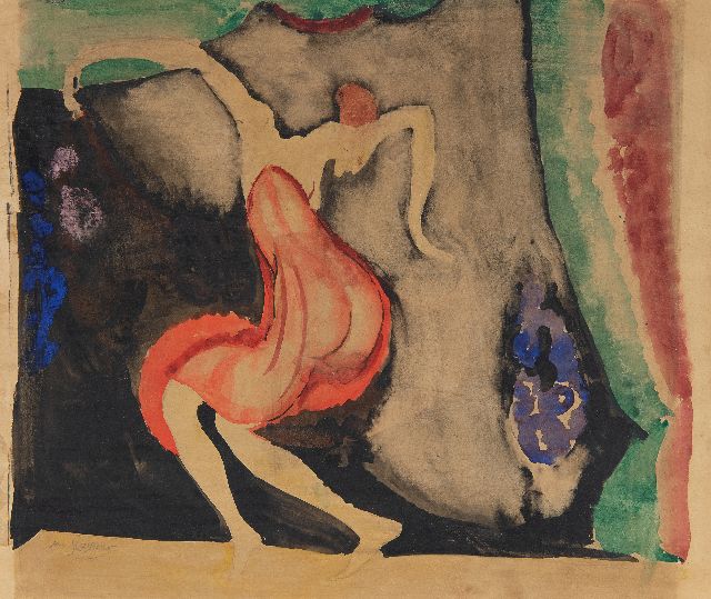 Jan Sluijters | Dancer (Gertrud Leistikow), watercolour on paper, 35.0 x 41.8 cm, signed l.l. and painted ca. 1920