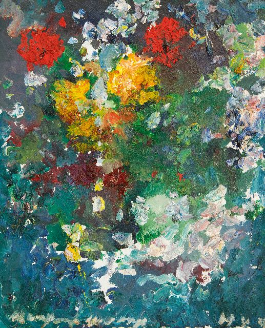 Verwey K.  | Flowers, oil on canvas 50.0 x 39.7 cm, signed l.l. and on the reverse and verso dated '83