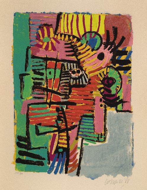 Corneille | The Indian, lithograph on paper, 70.0 x 56.3 cm, signed l.r. (in pencil) and dated '88  (in pencil)