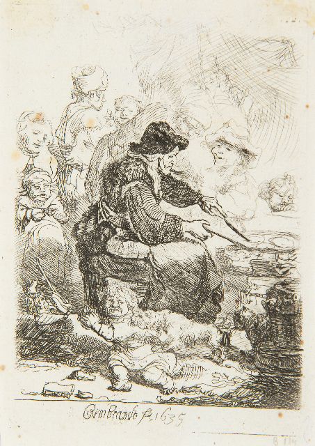 Rembrandt | The pancake baker, etching on paper, 10.9 x 7.8 cm, signed l.c. (in the plate) and dated 1635 (in the plate)