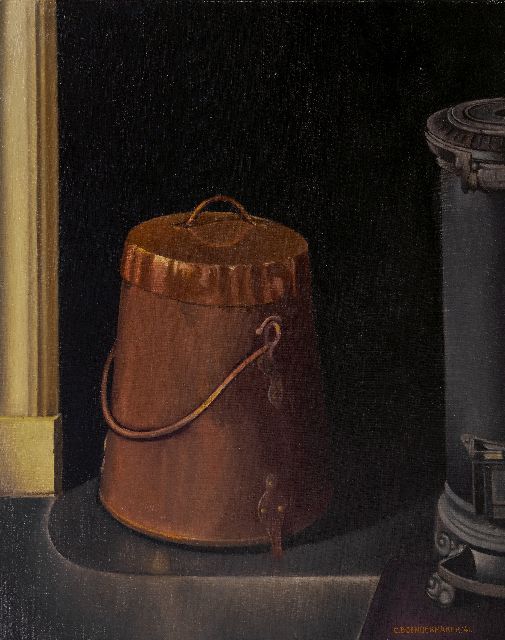 Boendermaker C.  | Still life with a copper pot and stove, oil on canvas 83.4 x 67.5 cm, signed l.r. and dated '41