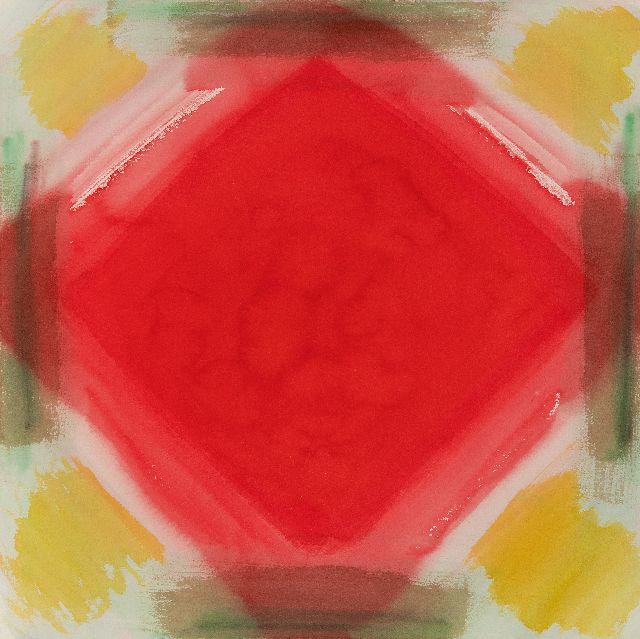 Nie E. de | Kaleidoscoop, watercolour on paper 56.5 x 56.5 cm, signed on the reverse and executed 1987