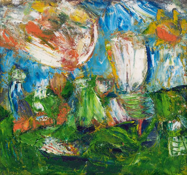 Eugène Brands | Tuin in de zomer (Garden in summer), oil on paper, 50.4 x 54.4 cm, signed l.l. and dated 1961