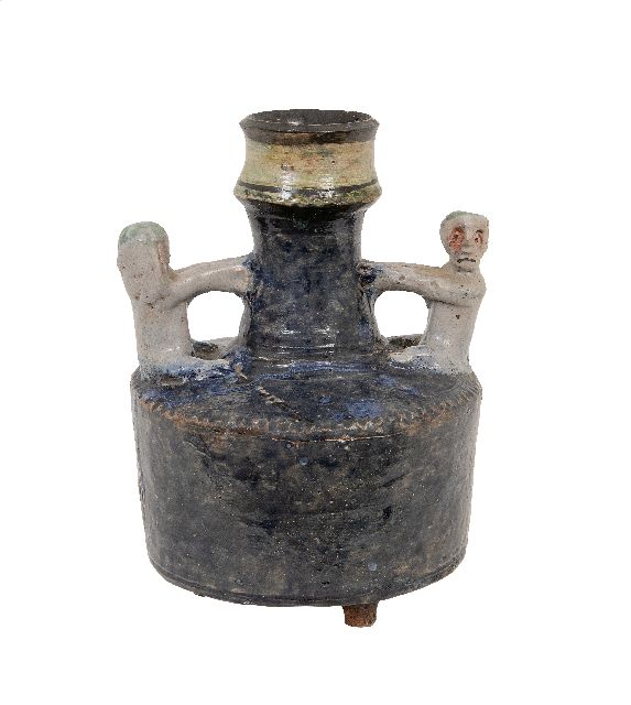 Harm Kamerlingh Onnes | Vase with two figures, earthenware, 22.5 x 16.5 cm, signed with monogram and stamp on the bottom and dated '86