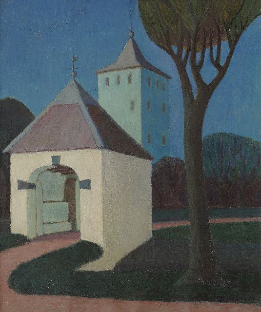 Weijden A. A. van der | Den Ham castle in Vleuten, oil on canvas 65.0 x 54.0 cm, signed l.r.