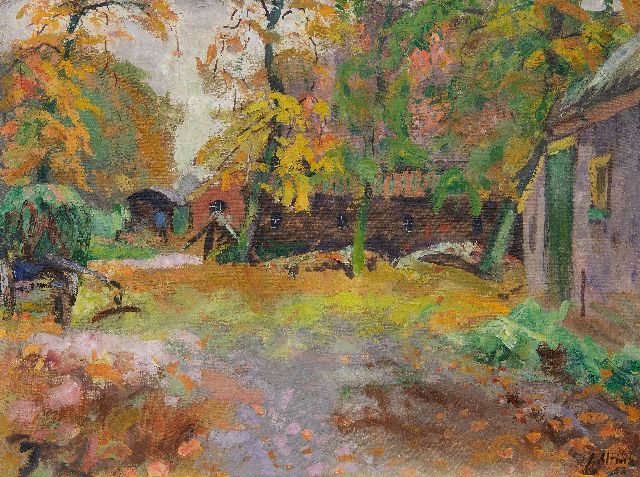 Jan Altink | Autumn landscape in Essen, Groningen, oil on canvas, 60.4 x 80.7 cm, signed l.r. and dated '52