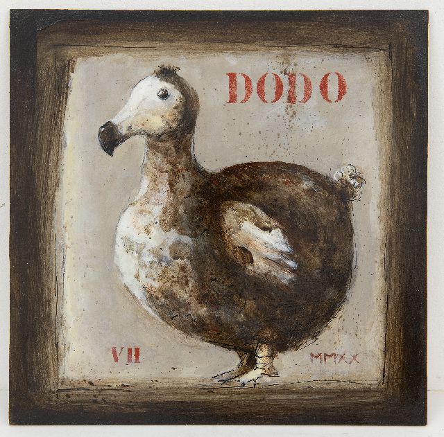 Evert van Hemert | Dodo, acrylic on board, 27.8 x 27.9 cm, signed l.l. with initials and dated MMXX