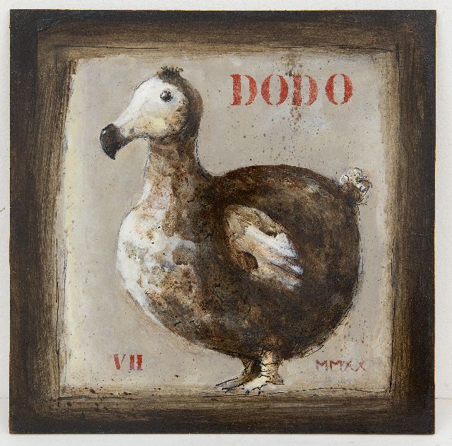 Hemert E. van | Dodo, acrylic on board 27.8 x 27.9 cm, signed l.l. with initials and dated MMXX