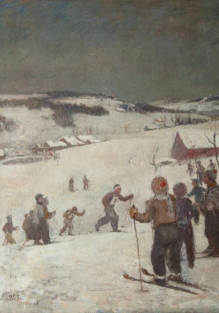 Oplt O.  | The skiing race, oil on canvas 99.7 x 72.8 cm, signed l.l. and dated '52