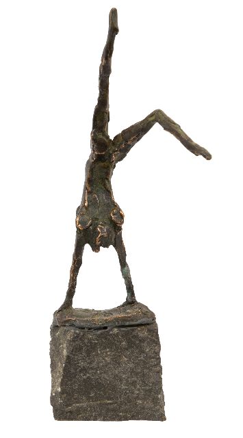 Bakker W.F.  | Handstand, bronze 21.6 x 6.4 cm, signed on the base