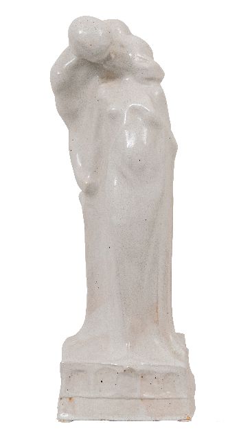 Cris Agterberg | The Kiss, earthenware, 49.0 x 17.5 cm, signed signed on the base and dated 1929