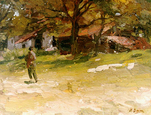 Marius Bauer | A farm-stead, oil on panel, 27.0 x 35.0 cm, signed l.r.