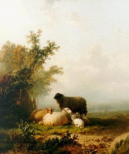 Alfred Edouard Agenor van Bylandt | Sheep in a landscape, oil on canvas, 60.0 x 51.0 cm, signed l.r.