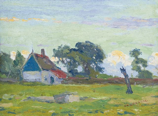 Dirk Filarski | A farmhouse in summer, oil on canvas laid down on board, 25.4 x 34.0 cm, signed l.r. and painted ca. 1908-1909