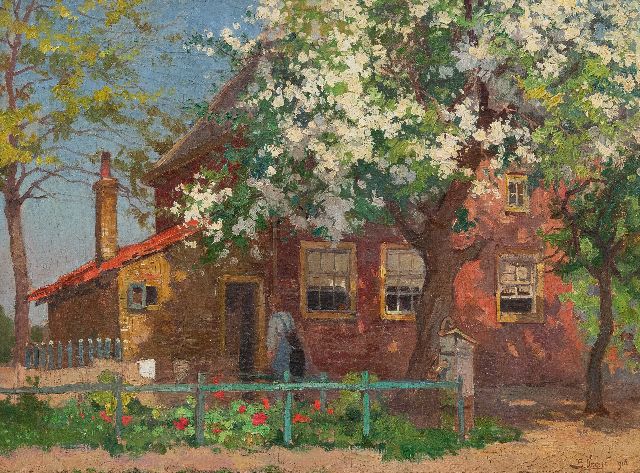 Viegers B.P.  | A farmyard in spring, oil on canvas 37.2 x 50.2 cm, signed l.r. and painted 1918