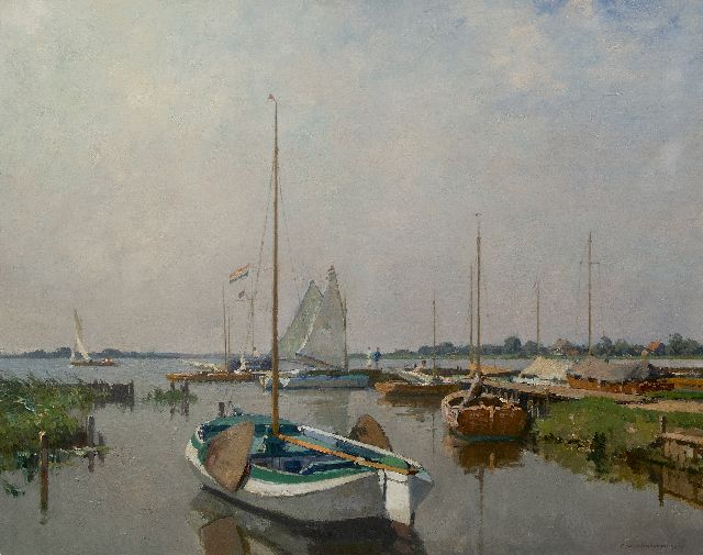 Cornelis Vreedenburgh | Harbour at the Loosdrechtse Plassen, oil on canvas, 80.0 x 100.2 cm, signed l.r. and dated 1933