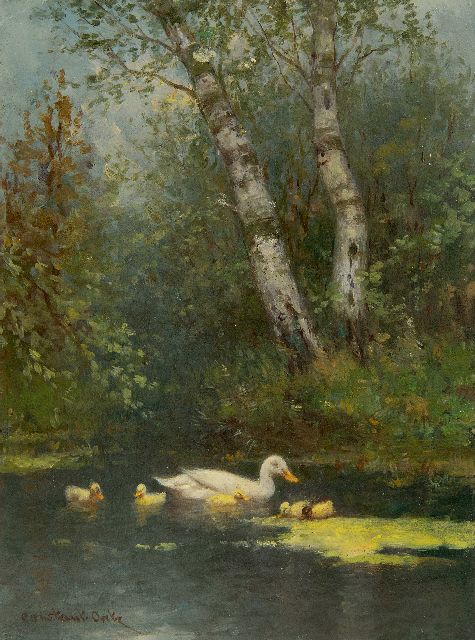 Artz C.D.L.  | Ducks along the water's edge, oil on panel 24.2 x 18.2 cm, signed l.l. and without frame