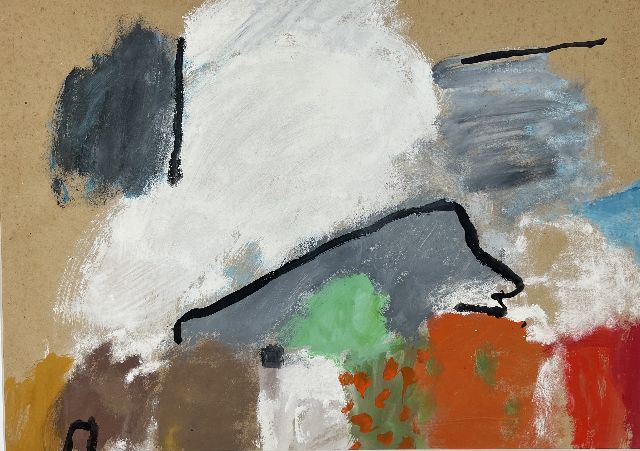 Brands E.A.M.  | Landschap met wolkenlucht (Landscape with cloudy sky), gouache on paper 67.4 x 91.0 cm, signed on the reverse and dated on the reverse 16.I.1971