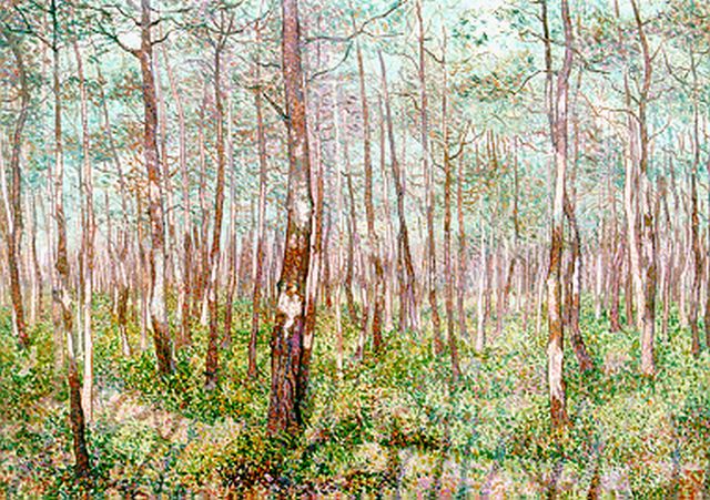 Nieweg J.  | A forest landscape, oil on canvas 50.0 x 70.2 cm, signed l.r. and dated '23