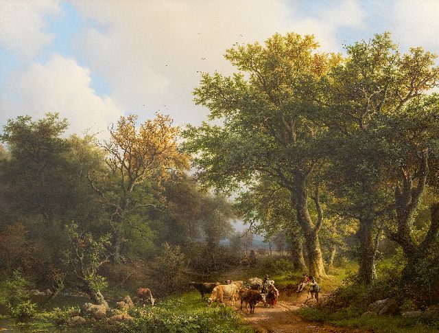 Barend Cornelis Koekkoek | Forest view, oil on canvas, 69.0 x 88.5 cm, signed l.r. and dated 1853