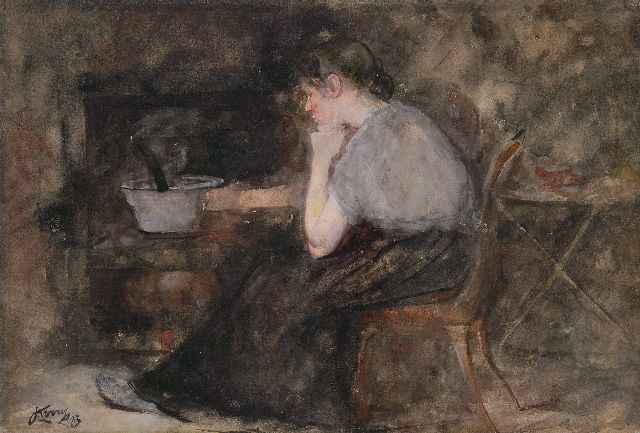 Jan Toorop | After work, watercolour on paper, 36.5 x 54.0 cm, signed l.l. and dated '83