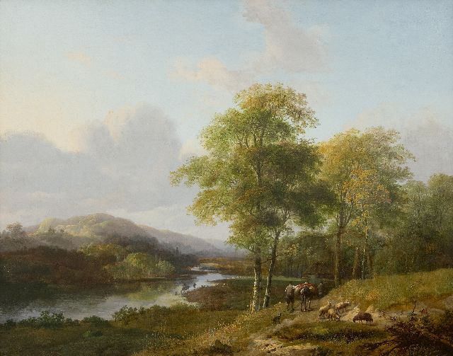 Barend Cornelis Koekkoek | River valley in summer, oil on canvas, 46.5 x 58.5 cm, signed l.r. and painted ca. 1828