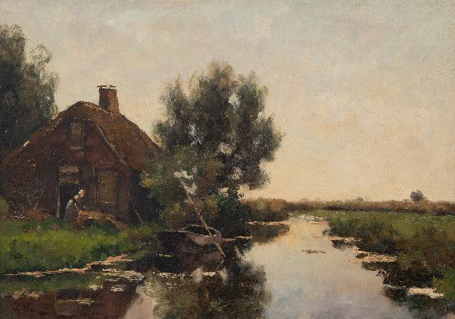Victor Bauffe | Windmill on a polder canal, oil on canvas, 35.4 x 50.0 cm, signed l.l.