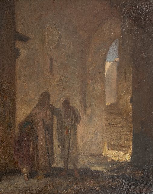 Bauer M.A.J.  | The blind beggar, oil on canvas 62.8 x 50.8 cm, signed l.r.