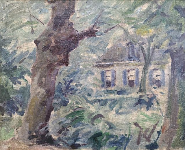 Hendrik Jan Wolter | Farm among trees, oil on panel, 21.5 x 26.5 cm, signed l.l.