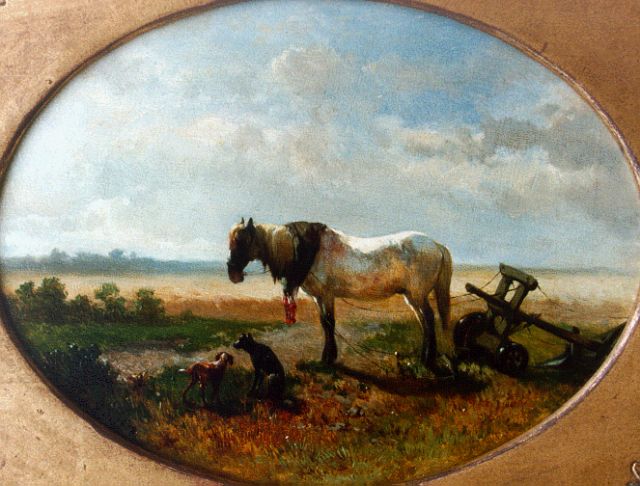 Haas J.H.L. de | Horse (counterpart), oil on panel 19.8 x 25.7 cm, signed l.l. and dated '58