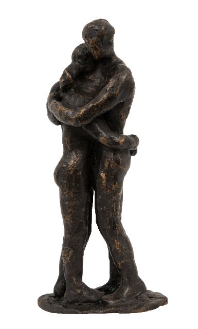 Onbekend   | Innige Umarmung, bronze 19.0 x 8.6 cm, signed with monogram on the base