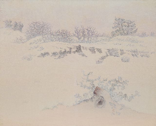 Jan Zondag | Winter in Soesterduinen, oil on canvas, 81.3 x 100.4 cm, signed l.r. and dated 1937 on the reverse