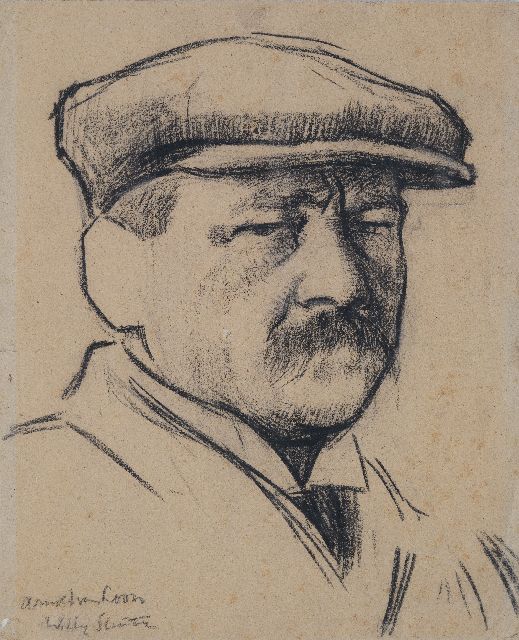 Willy Sluiter | Portrait of Arnout van Loon, chalk on paper, 38.6 x 31.6 cm, signed l.l.