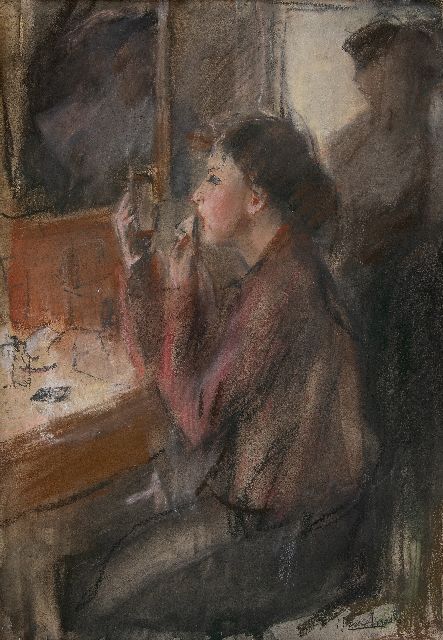 Isaac Israels | Making up, pastel and watercolour on paper, 50.1 x 35.0 cm, signed l.r.