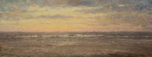 Kregten J.A.R.F. van | Seaview, oil on canvas 50.6 x 125.7 cm, signed l.r.