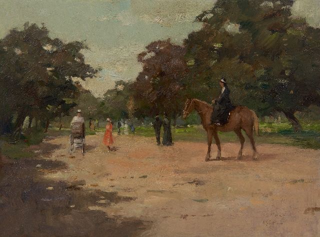 Evert Jan Ligtelijn | A summer day in the park, oil on panel, 28.2 x 37.6 cm