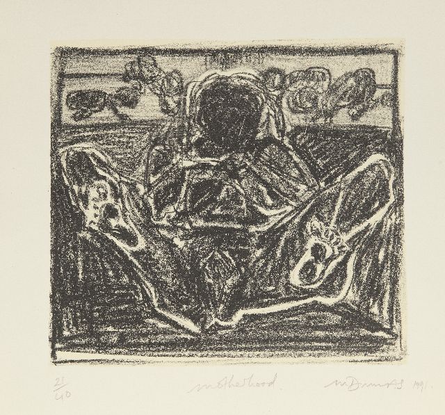 Dumas M.  | Motherhood, lithograph 35.0 x 38.0 cm, signed l.r. (in pencil) and dated 1991 (in pencil)