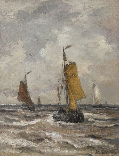 Hendrik Willem Mesdag | Returning from the fishing grounds, oil on canvas, 50.7 x 40.0 cm, signed l.r. and dated 190(..)