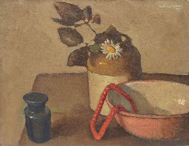 Eeden P. van | Still life with daisy and red necklace, oil on canvas 36.2 x 46.4 cm, signed u.r. and dated '43