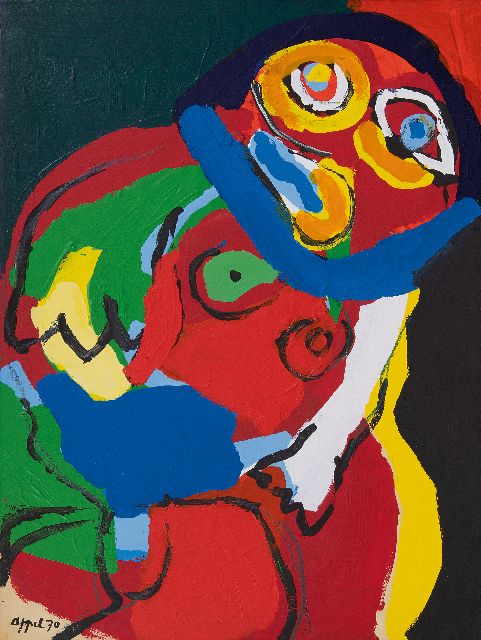 Karel Appel | Toutes ces têtes, acrylic on paper, 68.6 x 52.1 cm, signed l.l. and dated '70