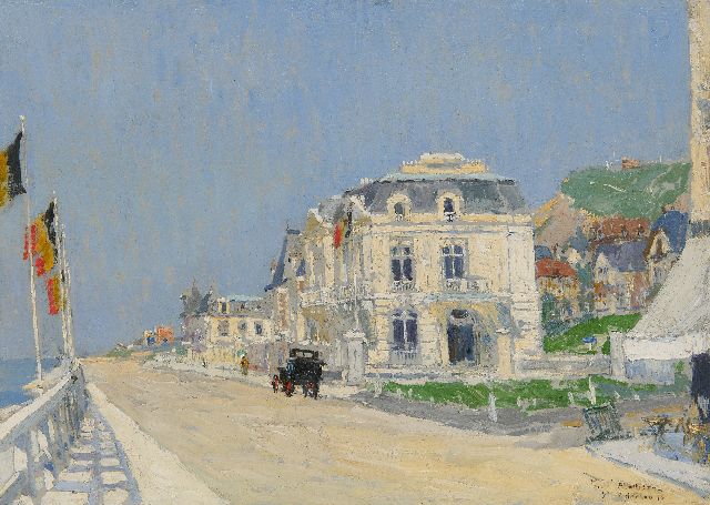 Paul Mathieu | Boulevard in Sainte-Adresse, France, oil on panel, 39.7 x 55.0 cm, signed l.r. and dated '16