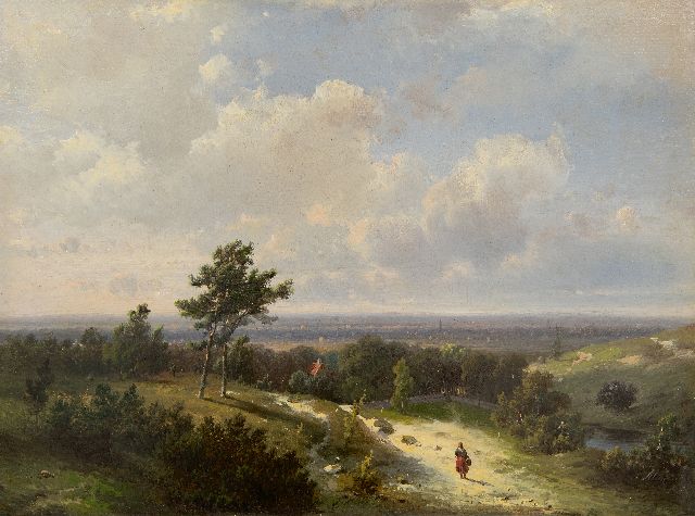 Kluyver P.L.F.  | Panoramic summer landscape, oil on panel 25.4 x 34.3 cm, signed l.r. and without frame